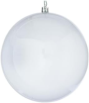 Vickerman 6 Inch White Pearl UV Drilled Ball Ornament 4 per Bag