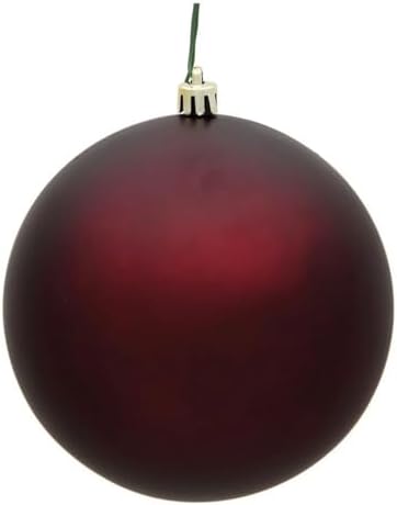 Vickerman 4 Inch Plastic Matte Burgundy Red Ornaments Set of 6