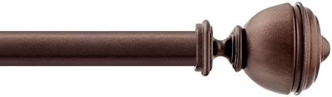 Deco Window Adjustable Brown Curtain Rod 36-66 Inches