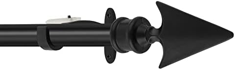Deco Essential 2 Pack Adjustable Black Curtain Rods 66-120 Inch