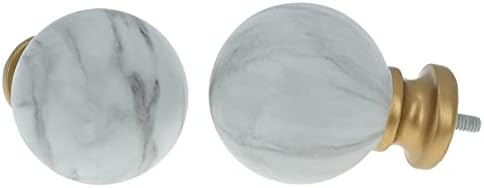 Meriville Royal Gold Curtain Rod with Marble Ball Finials