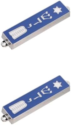 LUOZZY 2 Pack Metal Mezuzah Star Design Home Blessing Decor