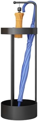 Sleek Metal Umbrella Stand for Entryway Black