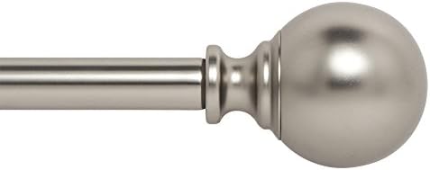 Ivilon Ball Style Curtain Rod Set 28-48 Inch Satin Nickel