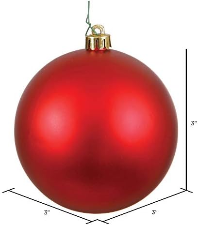 Vickerman 3 Inch Red Matte Ball Ornament 12 Pack