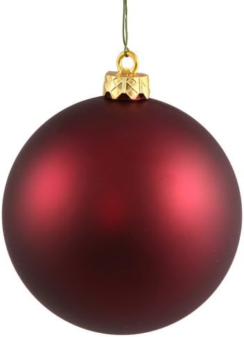 Vickerman 4 Inch Wine Matte Ball Ornament 6 Pack