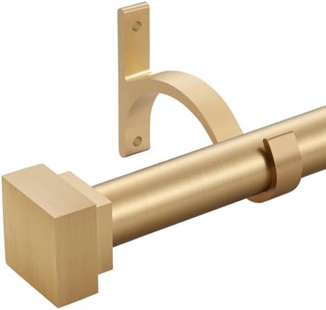 YuMierle Single Curtain Rods 72-144 Inch Warm Gold