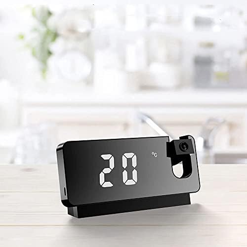 axGear Portable Projection Alarm Clock with 8 Modes - Black