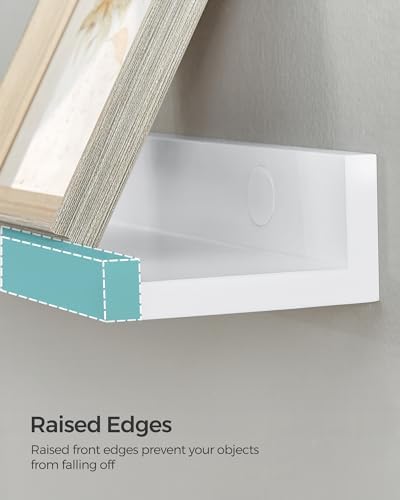 SONGMICS Set of 3 Floating Wall Shelves 15 Inch White