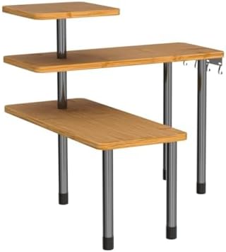 ZHWS 3-Tier Corner Shelf with 4 Hooks Organizer