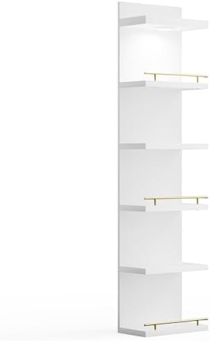 REIBII 6 Tier Wall Shelf with LED Light