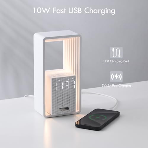 WILIT Digital Alarm Clock with Sunrise Light and USB Charging
