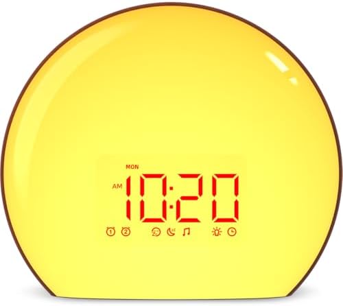 Magicteam Sunrise Alarm Clock with Night Light and Soothing Sounds