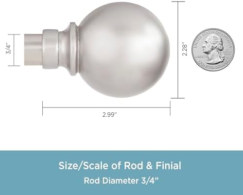 Kenney KN80102 Mercer Ball End Window Curtain Rod