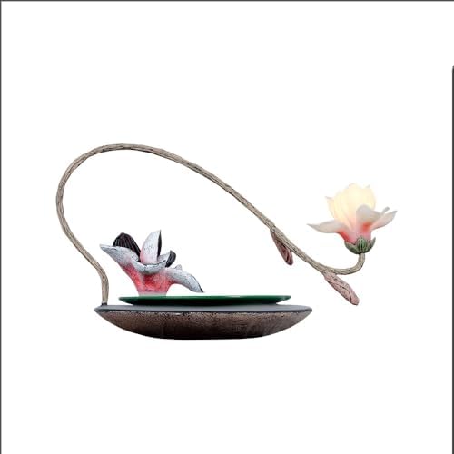 Pink Magnolia Tabletop Fountain with Zen Design