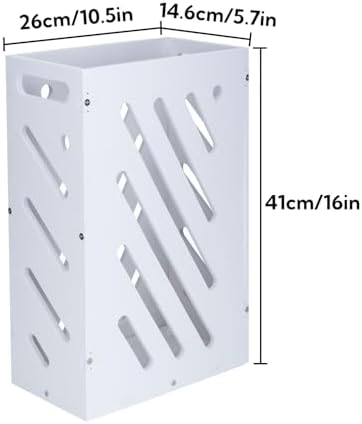 White Rectangle Umbrella Organizer with Drip Tray