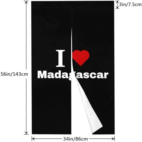 I Love Madagascar Blackout Curtain for Doorway 34x56in