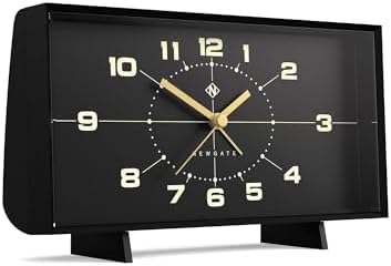 NEWGATE Wideboy Alarm Clock Rectangular Retro Black
