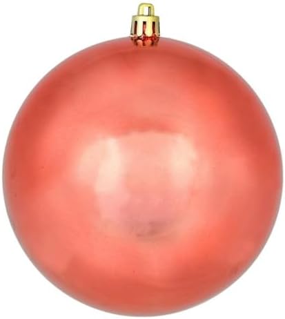 Vickerman 24 Shiny Coral Pink Plastic Hanging Ornaments