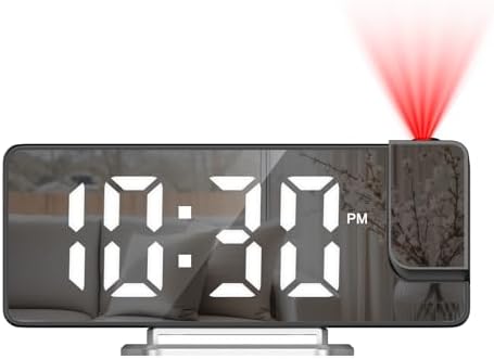 KeeKit LED Projection Alarm Clock with 79in Display