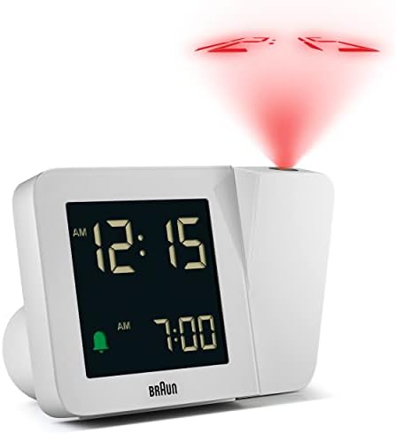Braun Digital Projection Alarm Clock with 4 Backlight Options and Negative LCD Display