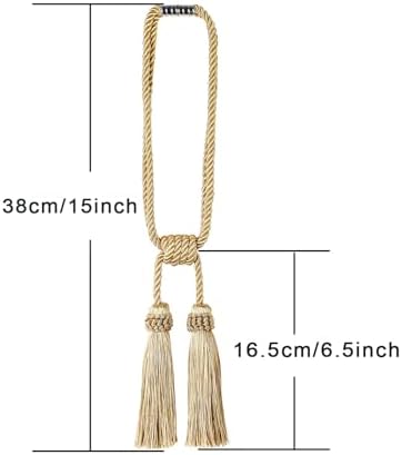Fenghuangwu Magnetic Curtain Tiebacks Tassel 2 Pack Mix Pink