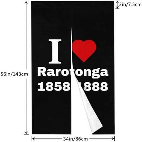 I Love Rarotonga Blackout Curtains for Doorways 34x56in