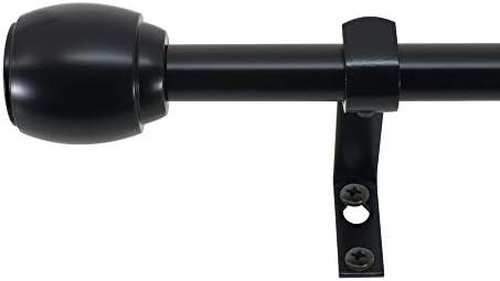 Decopolitan 5 8 Inch Cap Curtain Rod Set Black