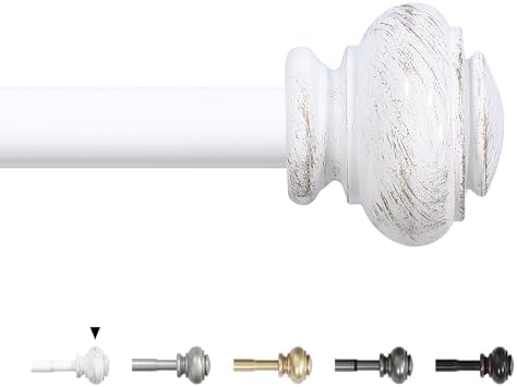 HVERSAILTEX Adjustable Curtain Rods 34 Inch White