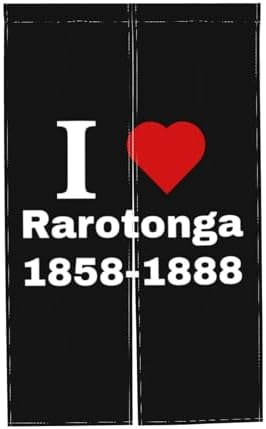 I Love Rarotonga Blackout Curtains for Doorways 34x56in