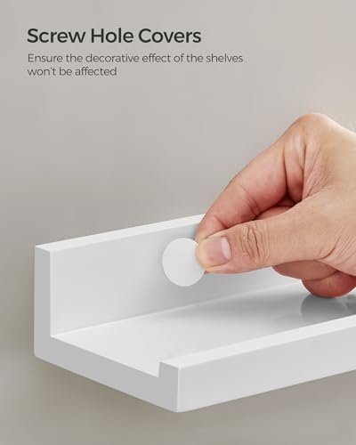 SONGMICS Set of 3 Floating Wall Shelves 15 Inch White