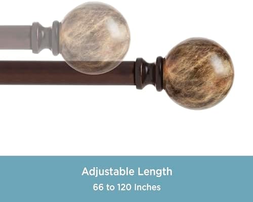 Kenney KN80437 Marble Ball End Window Curtain Rod