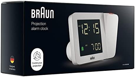 Braun Digital Projection Alarm Clock with 4 Backlight Options and Negative LCD Display