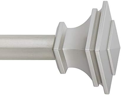 Snug Set Nickel Curtain Rod 36-72 Inch Adjustable No Tools