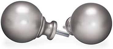 Ivilon Ball Style Curtain Rod Set 28-48 Inch Satin Nickel