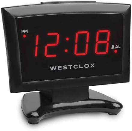 Westclox Plasma LED Alarm Clock for Adults with USB-C Charging