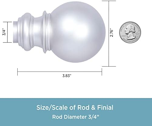 Kenney KNM80762 Decorative Window Curtain Rod with Ball Ends
