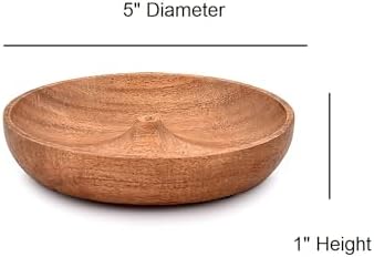 EDHAS Acacia Wood Round Incense Holder for Home and Office