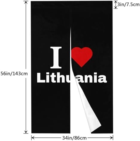 I Love Lithuania Blackout Curtains for Doorways