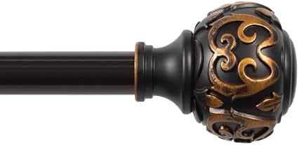 Kenney KNM75512 Decorative Window Curtain Rod with Scroll Ends