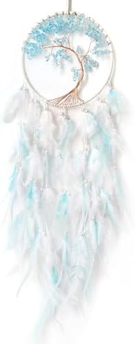 White and Cyan Dream Catcher Wall Decor