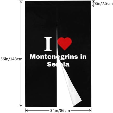 I Love Montenegrins Blackout Curtains for Doorway Bedroom Kitchen 34x56in Panels