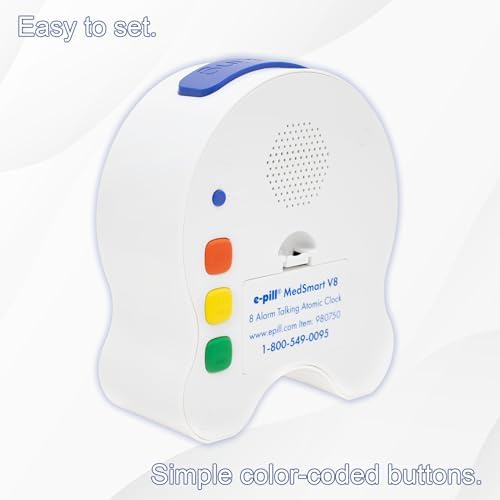 e-pill MedSmart V8 Atomic Clock with 8 Alarms