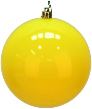 Vickerman 275 Inch Shiny Yellow Plastic Ball Ornaments Set of 12