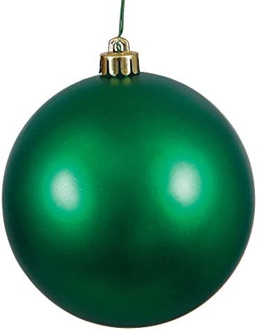 Vickerman 4 Inch Emerald Matte Ball Ornament Set of 6