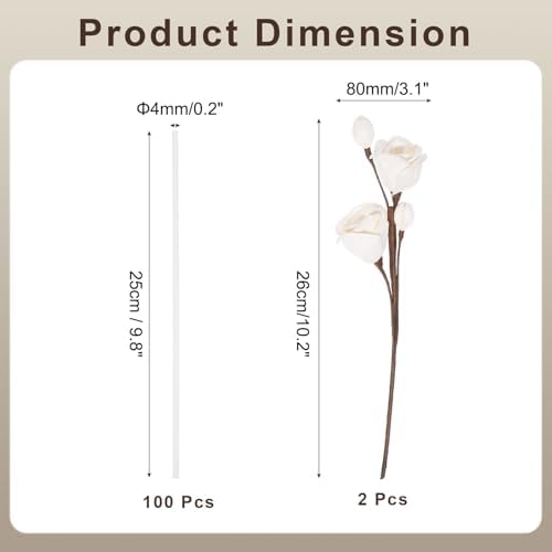 Uxcell 102Pcs Reed Diffuser Sticks Set with Plastic Bottle