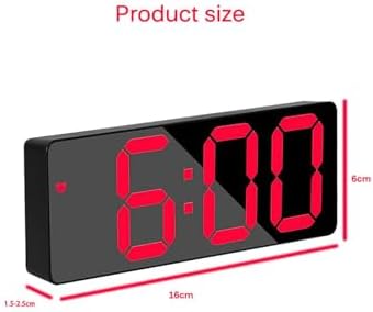Shinekoo Red Digital Mirror Alarm Clock with LED Display