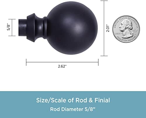 Kenney T71675 Newbury Decorative Curtain Rod with Ball Ends