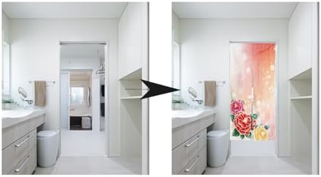 Noren Japanese Style Doorway Curtain with Camellia Print