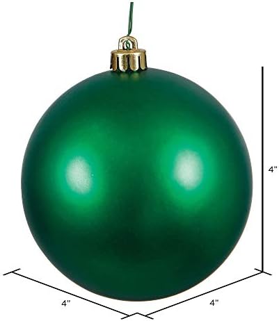 Vickerman 4 Inch Emerald Matte Ball Ornament Set of 6